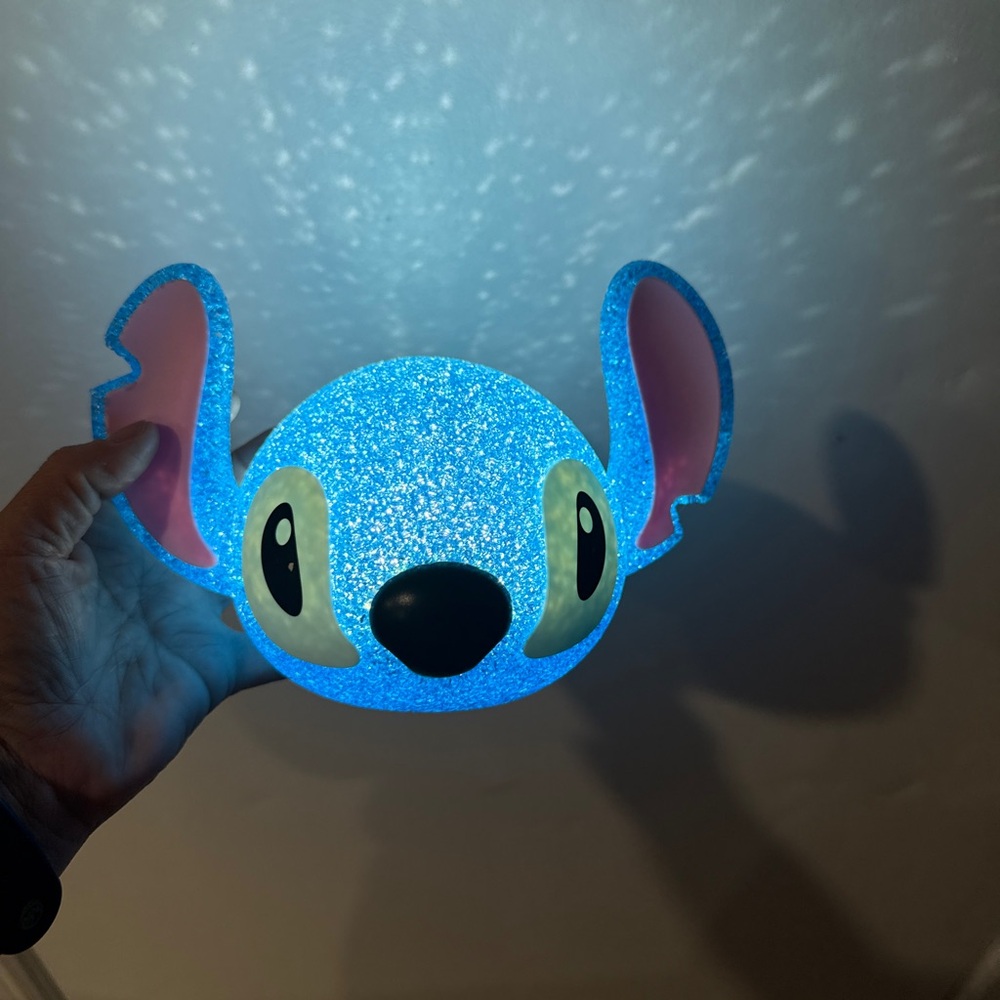 Stitch- Blue Glitter Stitch Night Light